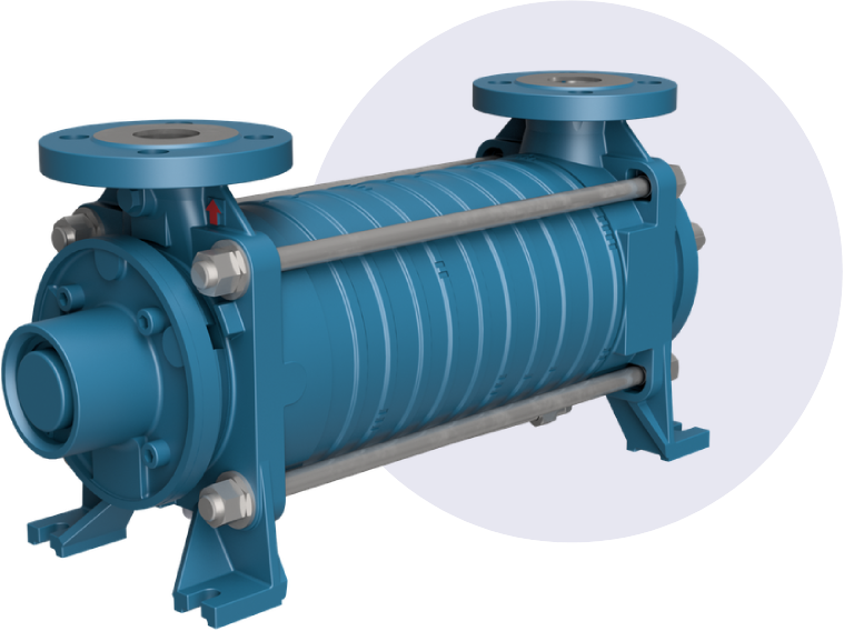 A blue pump with two different valves on it.