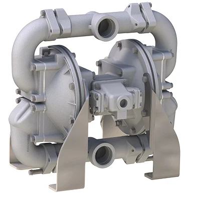 A double diaphragm pump with two valves and one valve.