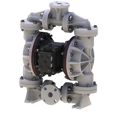 A close up of the air operated diaphragm pump