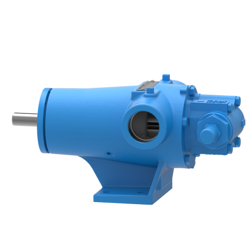 A blue pump is shown with the top of it.