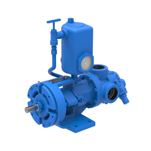 A blue pump is shown with the bottom part of it.