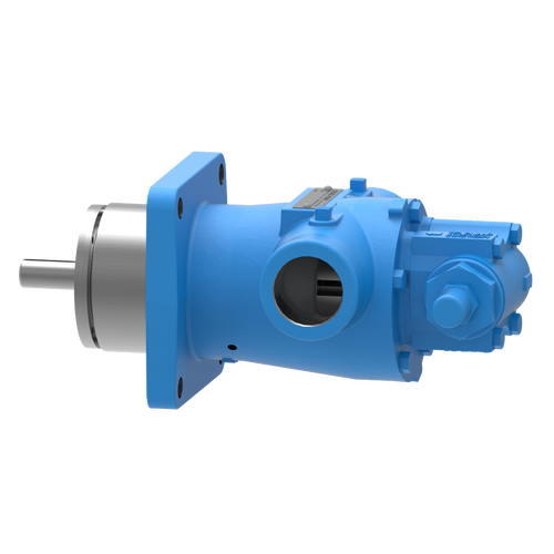 A blue pump is shown with the bottom part of it.