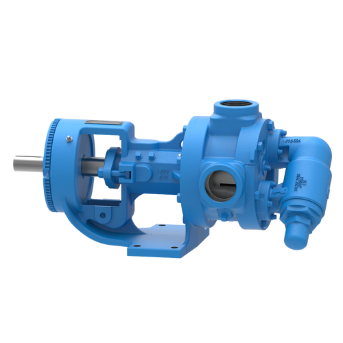 A blue pump is shown with the bottom part of it.