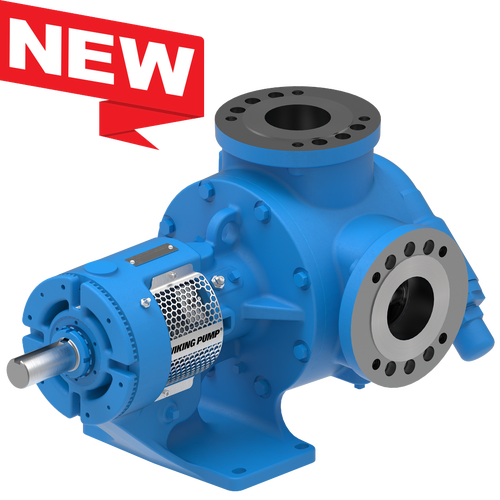 A blue pump with the words " new ".