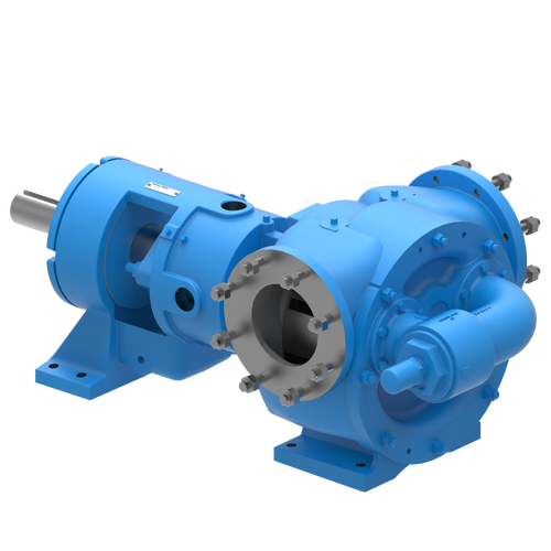 A blue pump is shown with the center bearing removed.